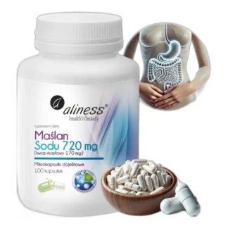 Suplement diety Aliness Maślan Sodu 720 mg 100 kapsułek — zdjęcie 1