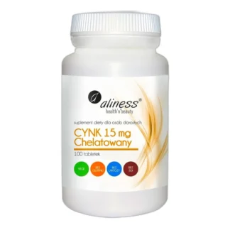 Suplement diety Cynk 15 mg chelatowany Aliness 100 szt. — zdjęcie 1